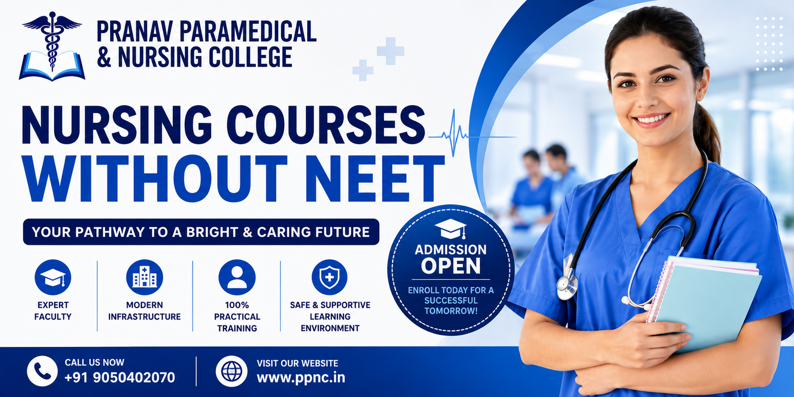 Nursing courses without NEET poster for Pranav Paramedical & Nursing College