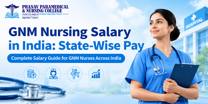 GNM nursing salary in India state-wise chart showing pay for freshers and experienced nurses